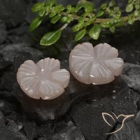 Gemas de Piedra de Luna Marrón pálido natural de 6.44 ct, Corte Flor, Translúcido