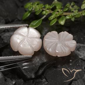Gemas de Piedra de Luna Marrón pálido natural de 6.44 ct, Corte Flor, Translúcido