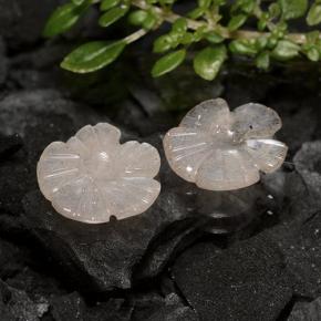 Gemas de piedra de luna marrón natural de 2,72 ct, corte flor, translúcido