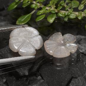 Gemas de piedra de luna marrón natural de 2,72 ct, corte flor, translúcido