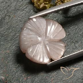 Piedra de Luna Marrón caramelo claro natural de 6.77 ct, Corte Flor, Translúcido