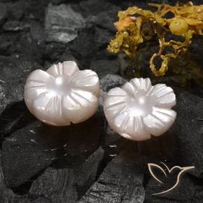 Gemas de Piedra de Luna Marrón muy claro natural de 6.16 ct, Corte Flor, Translúcido