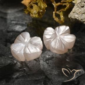 Gemas de Piedra de Luna Marrón muy claro natural de 2.36 ct, Corte Flor, Translúcido