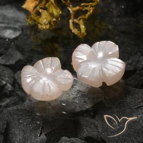 Gemas de Piedra de Luna Marrón caramelo claro natural de 2.32 ct, Corte Flor, Translúcido
