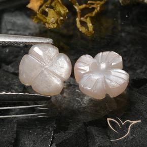 Gemas de Piedra de Luna Marrón caramelo claro natural de 2.32 ct, Corte Flor, Translúcido