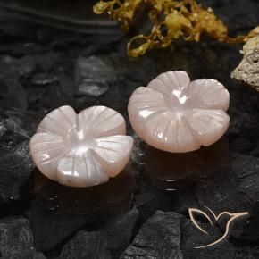 Gemas de Piedra de Luna Marrón muy claro natural de 10.47 ct, Corte Flor, Translúcido