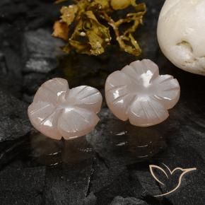 Gemas de Piedra de Luna Marrón caramelo claro natural de 3.44 ct, Corte Flor, Translúcido
