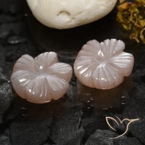 Gemas de Piedra de Luna Marrón leonado claro natural de 7.98 ct, Corte Flor, Translúcido