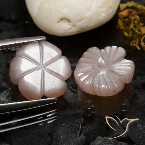 Gemas de Piedra de Luna Marrón leonado claro natural de 7.98 ct, Corte Flor, Translúcido