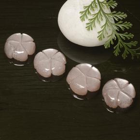 Gemas de Piedra de Luna Rosado muy claro natural de 17.30 ct, Corte Flor, Translúcido