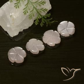 Gemas de Piedra de Luna Rosado muy claro natural de 5.66 ct, Corte Flor, Translúcido