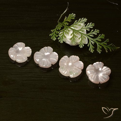 7.19ctw Natural Rosado muy claro Piedra de Luna, Corte Flor, Translúcido