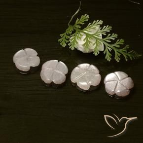 Gemas de Piedra de Luna Rosado muy claro natural de 7.19 ct, Corte Flor, Translúcido