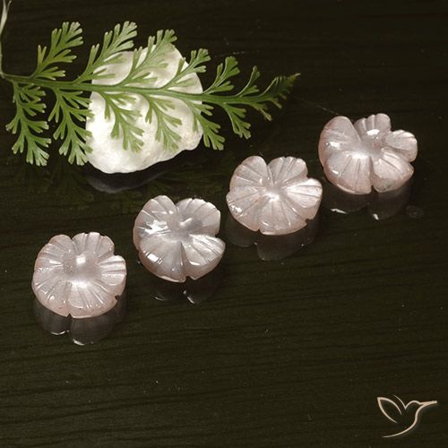 8.18ctw Natural Rosado muy claro Piedra de Luna, Corte Flor, Translúcido