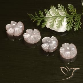 Gemas de Piedra de Luna Rosado muy claro natural de 8.18 ct, Corte Flor, Translúcido