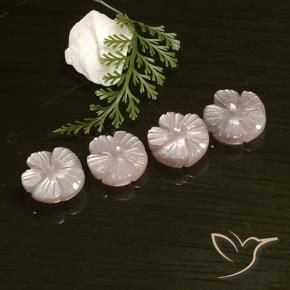 Gemas de Piedra de Luna Rosado muy claro natural de 14.06 ct, Corte Flor, Translúcido