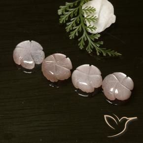 Gemas de Piedra de Luna Rosado muy claro natural de 14.06 ct, Corte Flor, Translúcido
