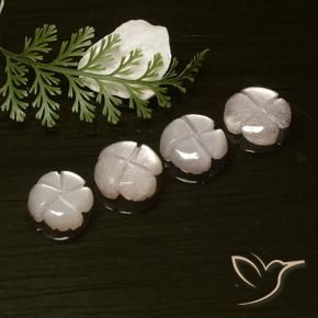 Gemas de Piedra de Luna Rosado muy claro natural de 8.18 ct, Corte Flor, Translúcido