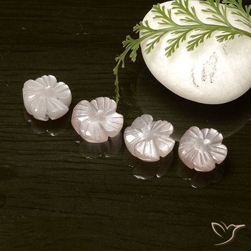 8.43ctw Natural Rosado muy claro Piedra de Luna, Corte Flor, Translúcido