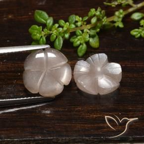 Gemas de Piedra de Luna Marrón muy claro natural de 7.33 ct, Corte Flor, Translúcido