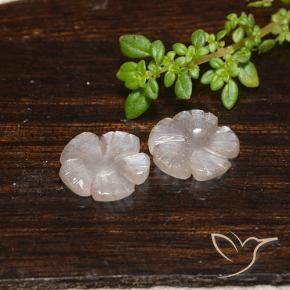 Gemas de Piedra de Luna Marrón muy claro natural de 3.90 ct, Corte Flor, Translúcido