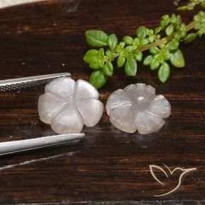 Gemas de Piedra de Luna Marrón muy claro natural de 3.90 ct, Corte Flor, Translúcido