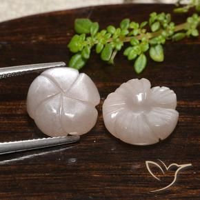 Gemas de Piedra de Luna Marrón muy claro natural de 11.84 ct, Corte Flor, Translúcido