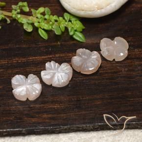 Gemas de Piedra de Luna Marrón caramelo claro natural de 4.30 ct, Corte Flor, Translúcido