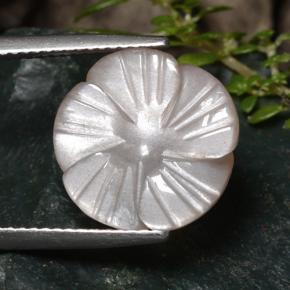 Piedra de luna marrón muy claro natural de 6,52 ct, corte flor, translúcido