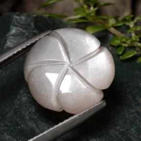 Piedra de luna marrón muy claro natural de 6,52 ct, corte flor, translúcido