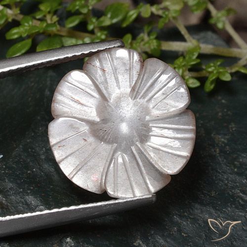 6.14ct Natural Rosado muy claro Piedra de Luna, Corte Flor, Translúcido