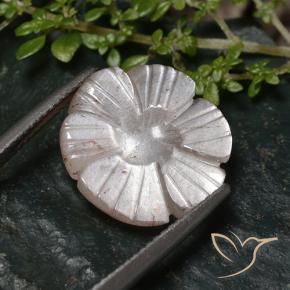 Piedra de Luna Rosado muy claro natural de 6.14 ct, Corte Flor, Translúcido