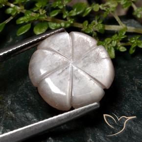 Piedra de Luna Rosado muy claro natural de 6.14 ct, Corte Flor, Translúcido