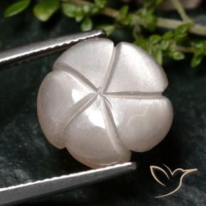 Piedra de Luna Marrón muy claro natural de 6.68 ct, Corte Flor, Translúcido