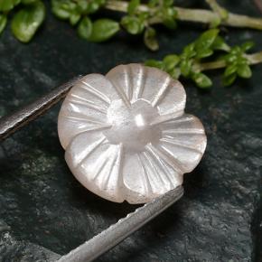 Piedra de luna rosa natural de 3,60 ct, corte flor, translúcido