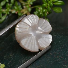 Piedra de luna marrón natural de 5,29 ct, corte flor, translúcido