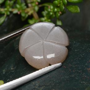 Piedra de luna marrón natural de 5,29 ct, corte flor, translúcido