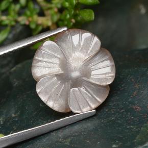 Piedra de luna naranja natural de 6,41 ct, corte flor, translúcido