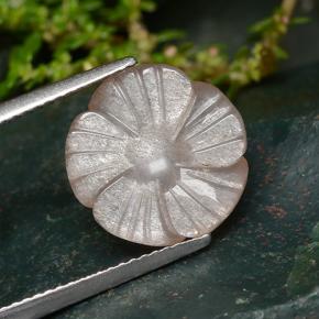 Piedra de luna naranja natural de 5,94 ct, corte flor, translúcido