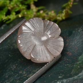 Piedra de luna naranja natural de 5,94 ct, corte flor, translúcido