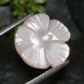 Piedra de luna rosa natural de 3,55 ct, corte flor, translúcido