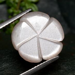 Piedra de luna rosa natural de 3,55 ct, corte flor, translúcido