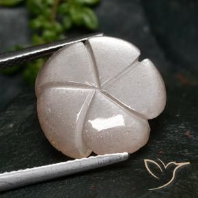 Piedra de Luna Rosado muy claro natural de 7.28 ct, Corte Flor, Translúcido