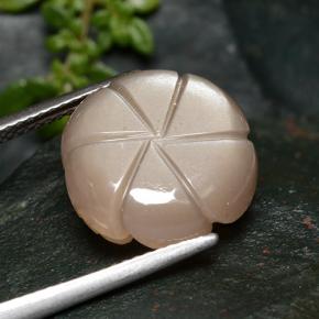 Piedra de Luna Naranja durazno natural de 7.34 ct, Corte Flor, Translúcido