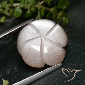 Piedra de Luna Rosado muy claro natural de 7.24 ct, Corte Flor, Translúcido
