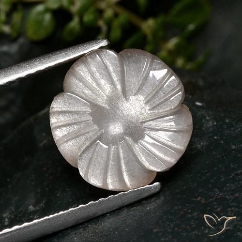 4.31ct Natural Rosado muy claro Piedra de Luna, Corte Flor, Translúcido