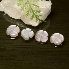 Gemas de Piedra de Luna Rosado muy claro natural de 4.14 ct, Corte Flor, Translúcido