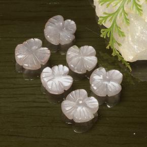 Gemas de piedra de luna rosa natural de 9,36 ct, corte flor, translúcido