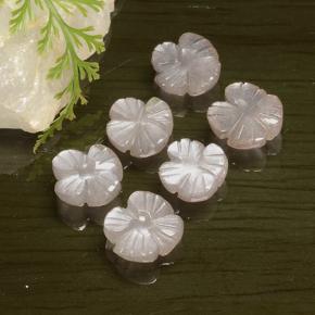 Gemas de piedra de luna rosa natural de 9,36 ct, corte flor, translúcido