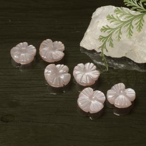 Gemas de piedra de luna rosa natural de 12,48 ct, corte flor, translúcido